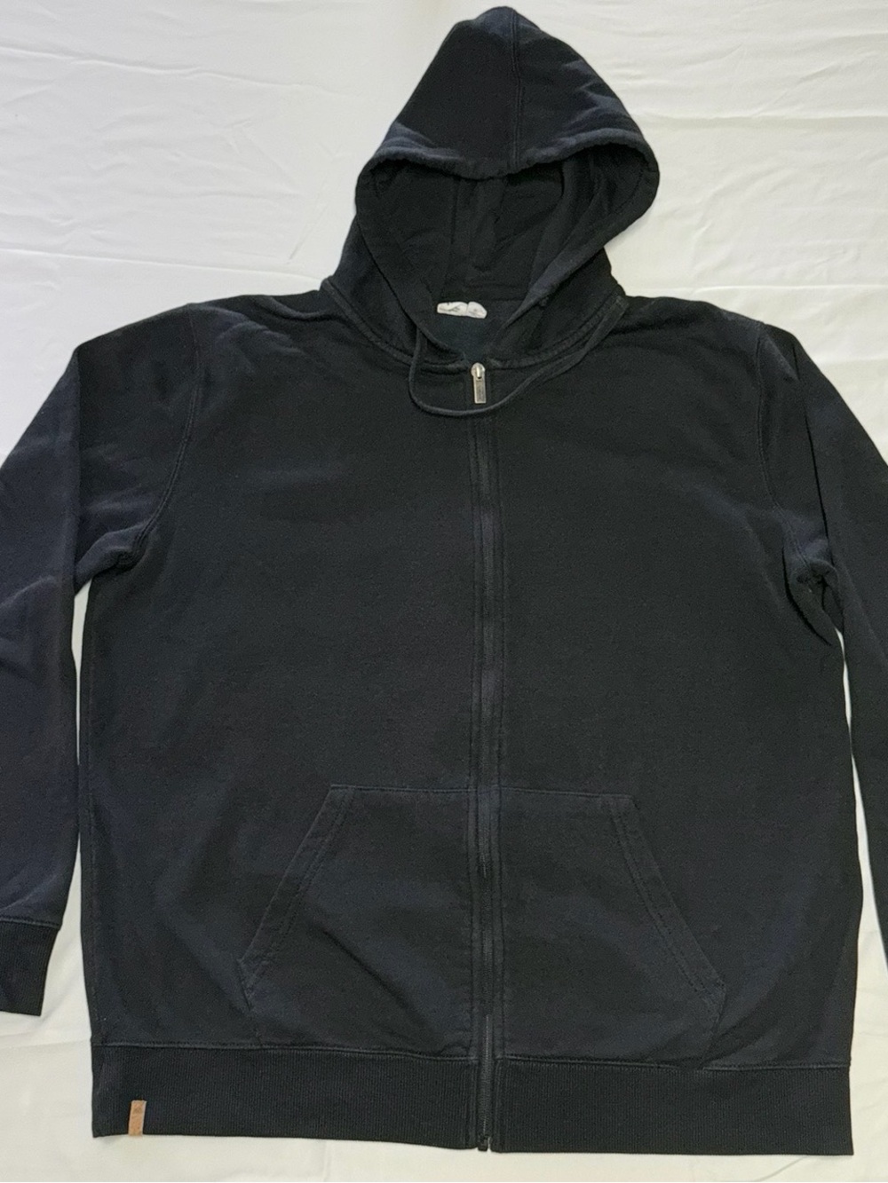 Men's Black Tentree Full-Zip Hooded Sweater - Large